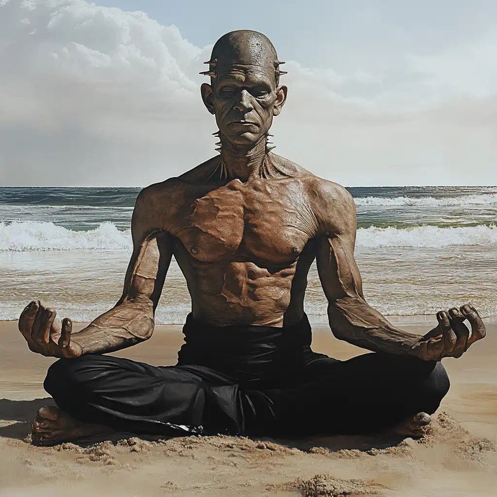 Frankenstein Meditating about SEO Frankensteing practising his seo mantra