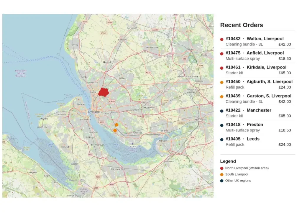 Map of Liverpool Orders